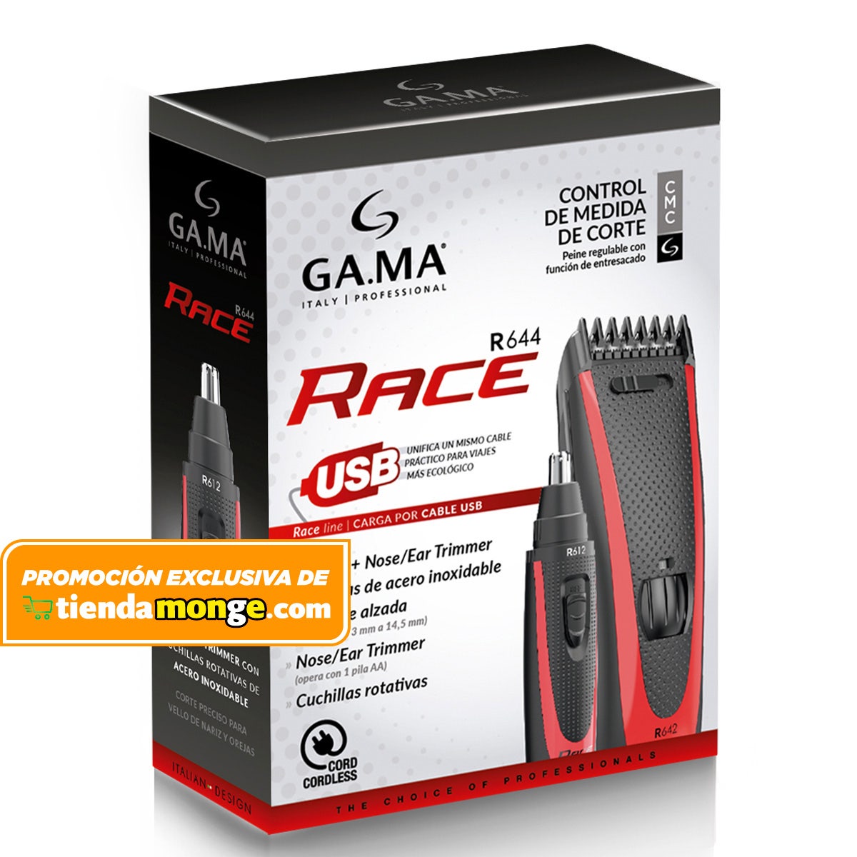 Cortadora de Cabello Trimmer Gama R644 Combo Monge Costa Rica